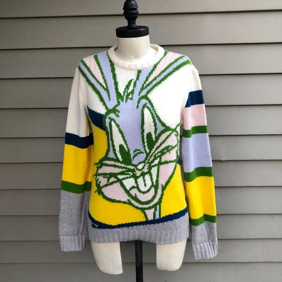 Vtg Gilmar Iceberg History Bugs Bunny Warner Bros 100% Virgin Wool Sweater Italy - Picture 7 of 16